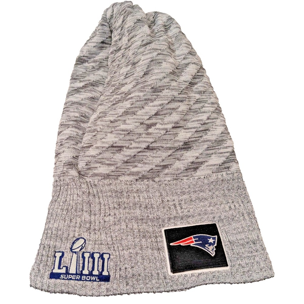 New England Patriots Winter Stocking Cap Knit 1 Sz. NFL Football Super Bowl LIII